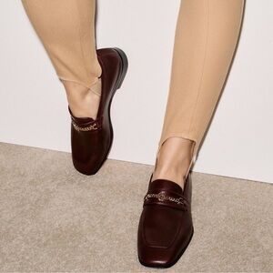 NIB Christian Louboutin MJ Moc Leather Loafers in Merlot Brown